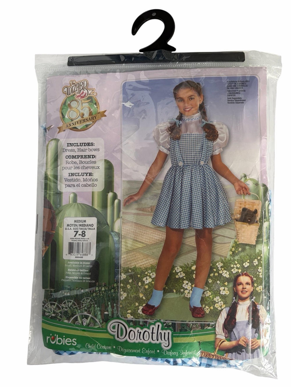 NWT Child Size M 7-8 Ages 6-8 Wizard Of Oz Dorothy Costume Rubies Halloween